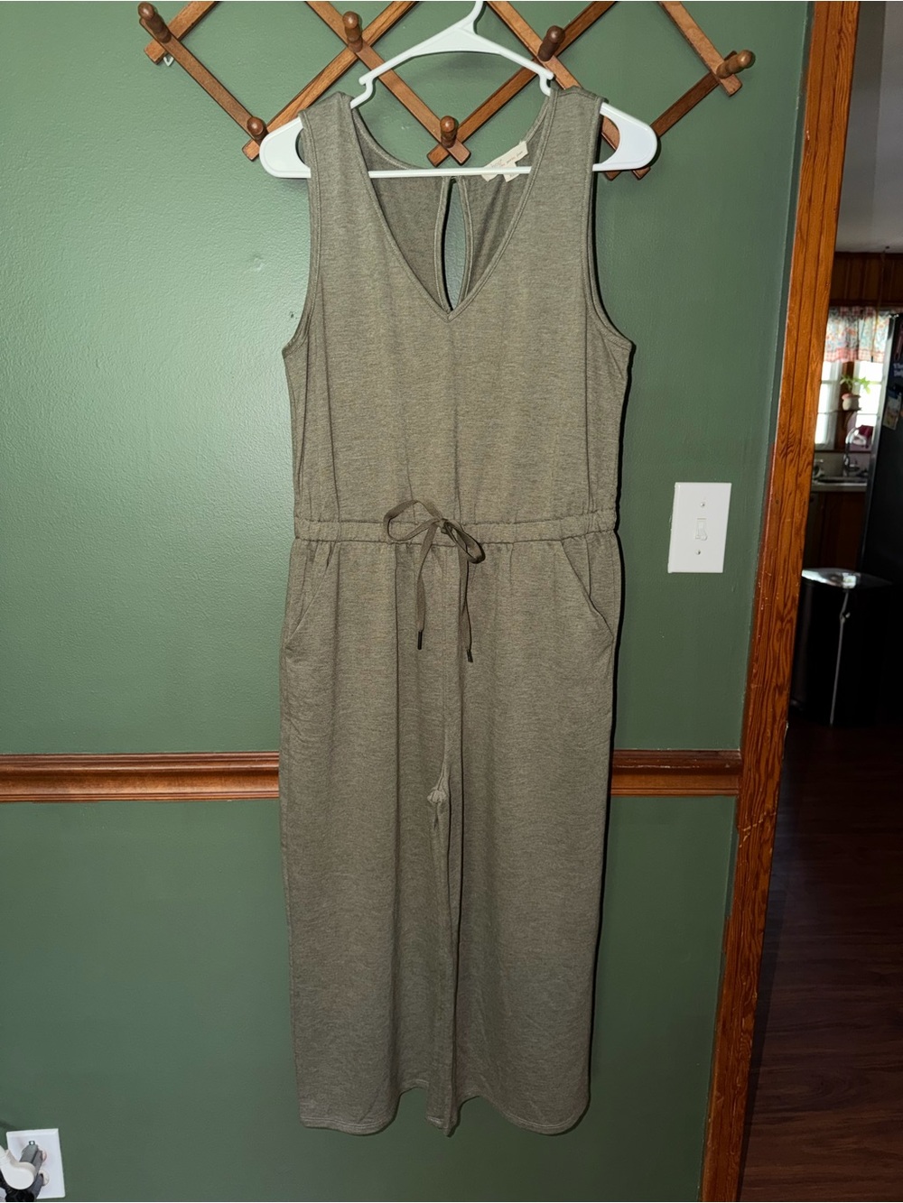 BeBop Olive Green Sleeveless Drawstring Jumpsuit